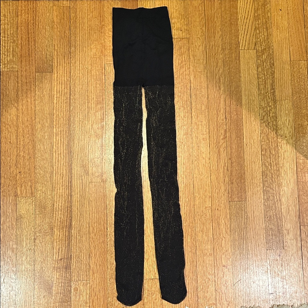 Elegant Black Sparkle Tights Size Medium